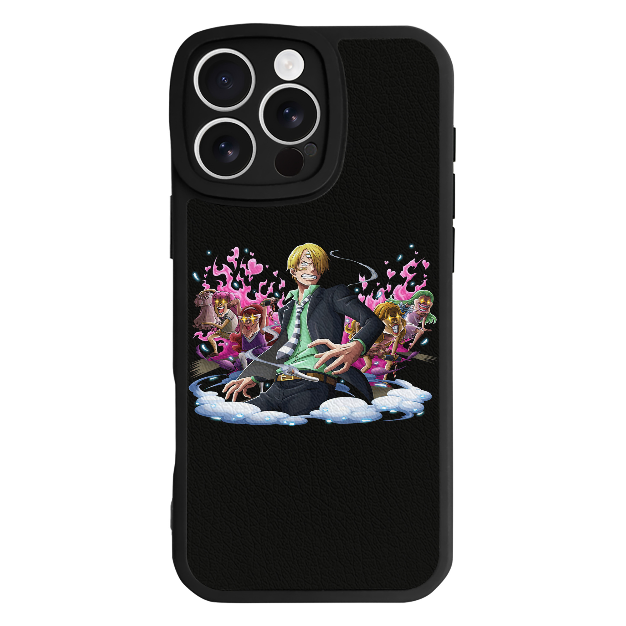 （画像用） ワンピース サンジ ONE PIECE Sanji 【iPhone 16シリーズ対応】シリコンスマホケース（レザー調） 材質：シリコン
